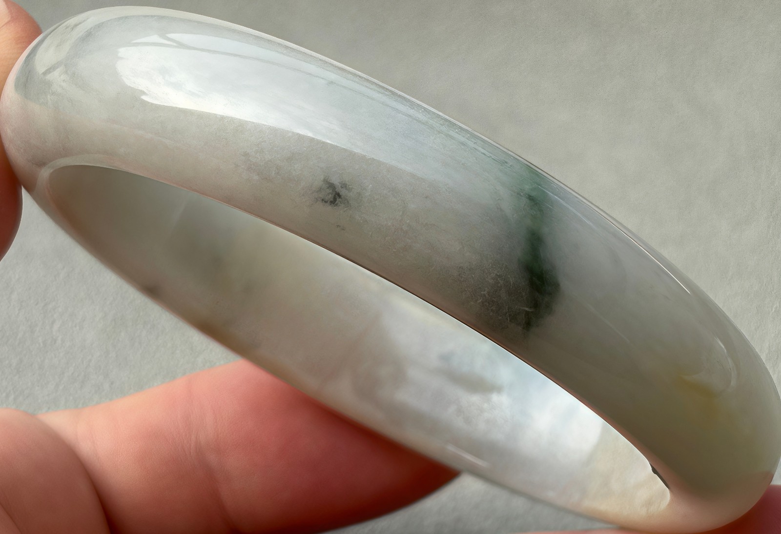 59mm Natural Green Jadeite Jade Bracelets Burma Emerald Jade Bracelet Bangle