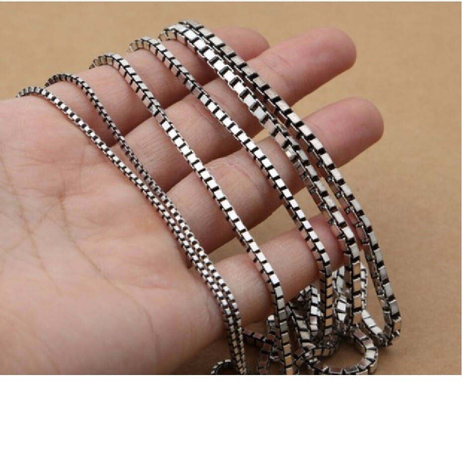 Men & Women’s Genuine 925 Sterling Silver 16″-32″INCH Classic Box Chain Necklace