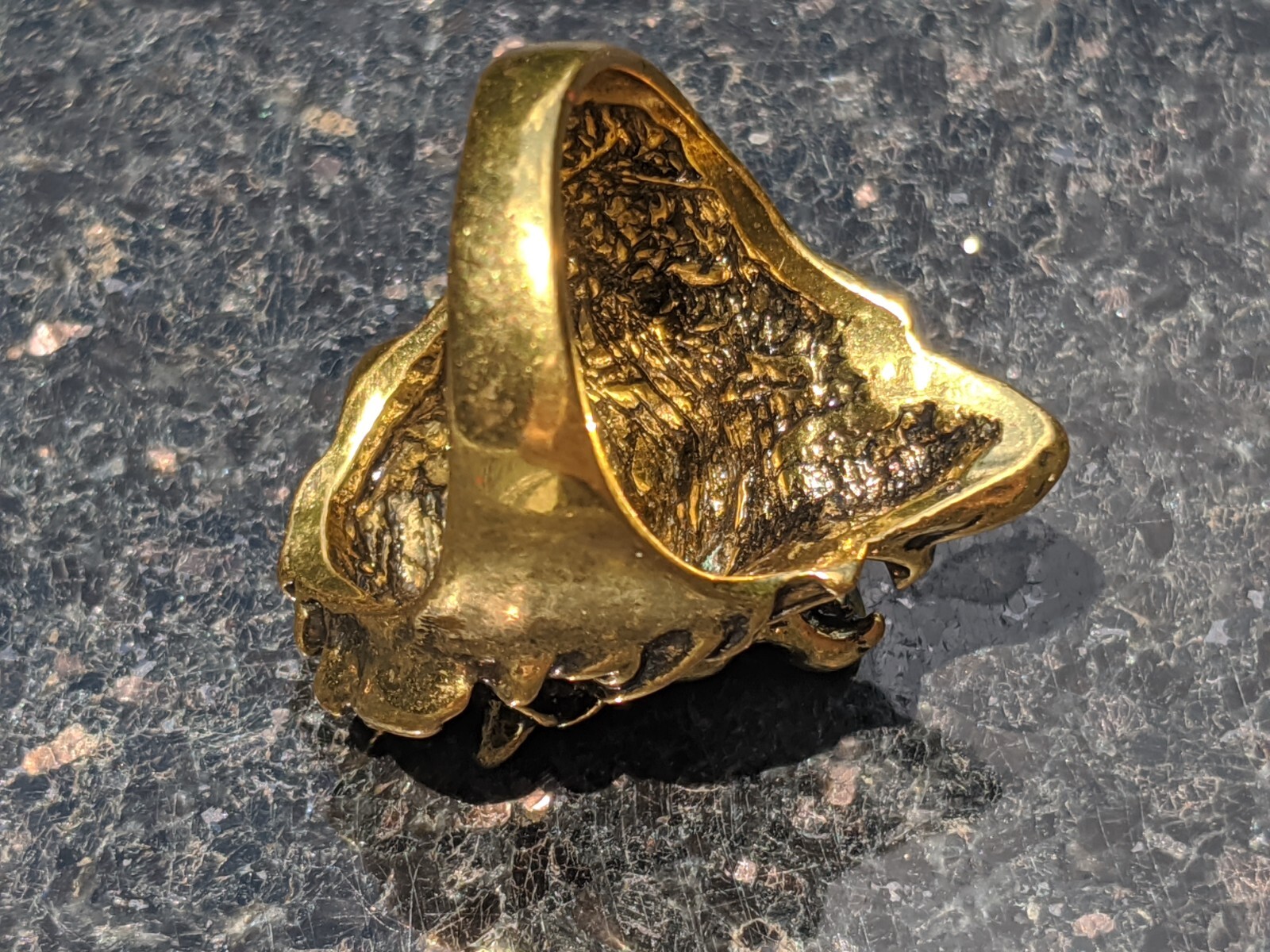 Chunky Brass Leo Lion Head Mane Bust Ring Size 9.75 (9-3/4)