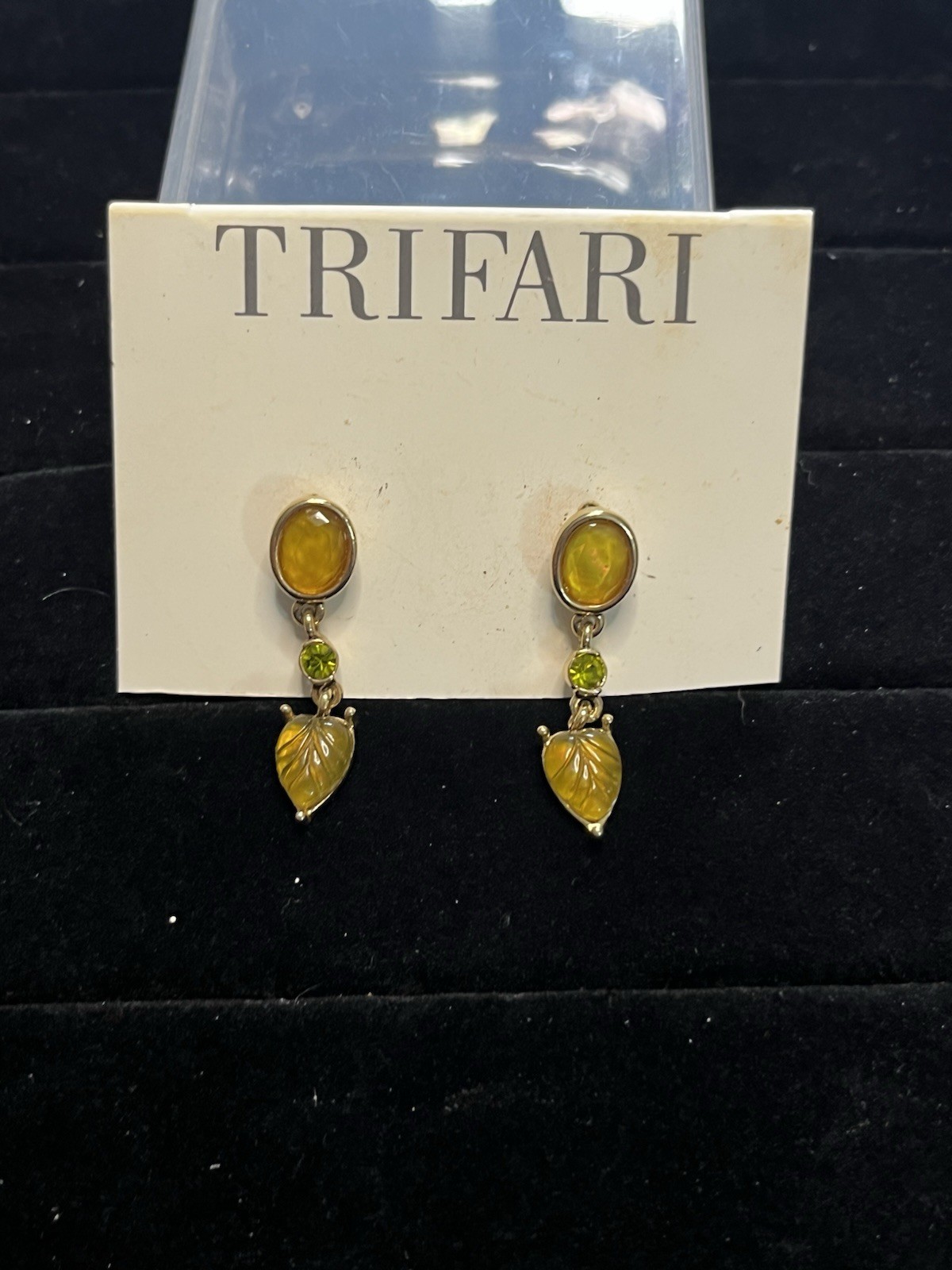 Trifari Earrings Gold Tone Posts New with Tag Fashion Earrings