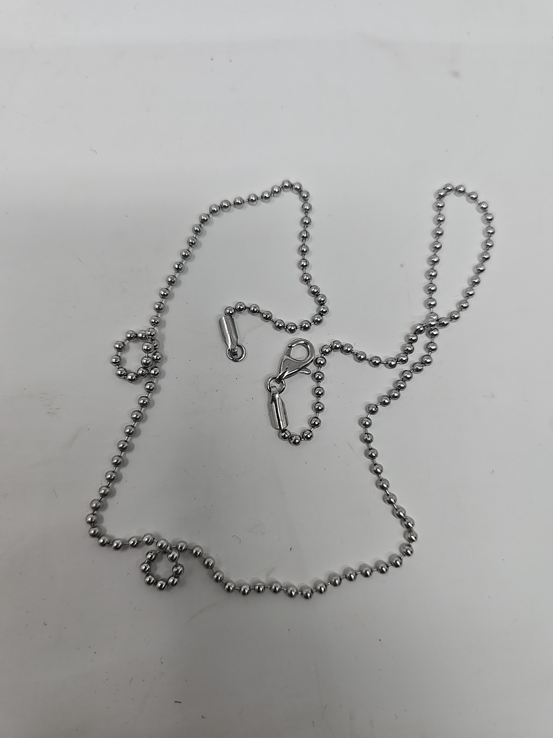 100-Pack Dog Tag Chain Ball Chain Necklace Bulk Beaded Chains 20 Long 1.6Mm Ball