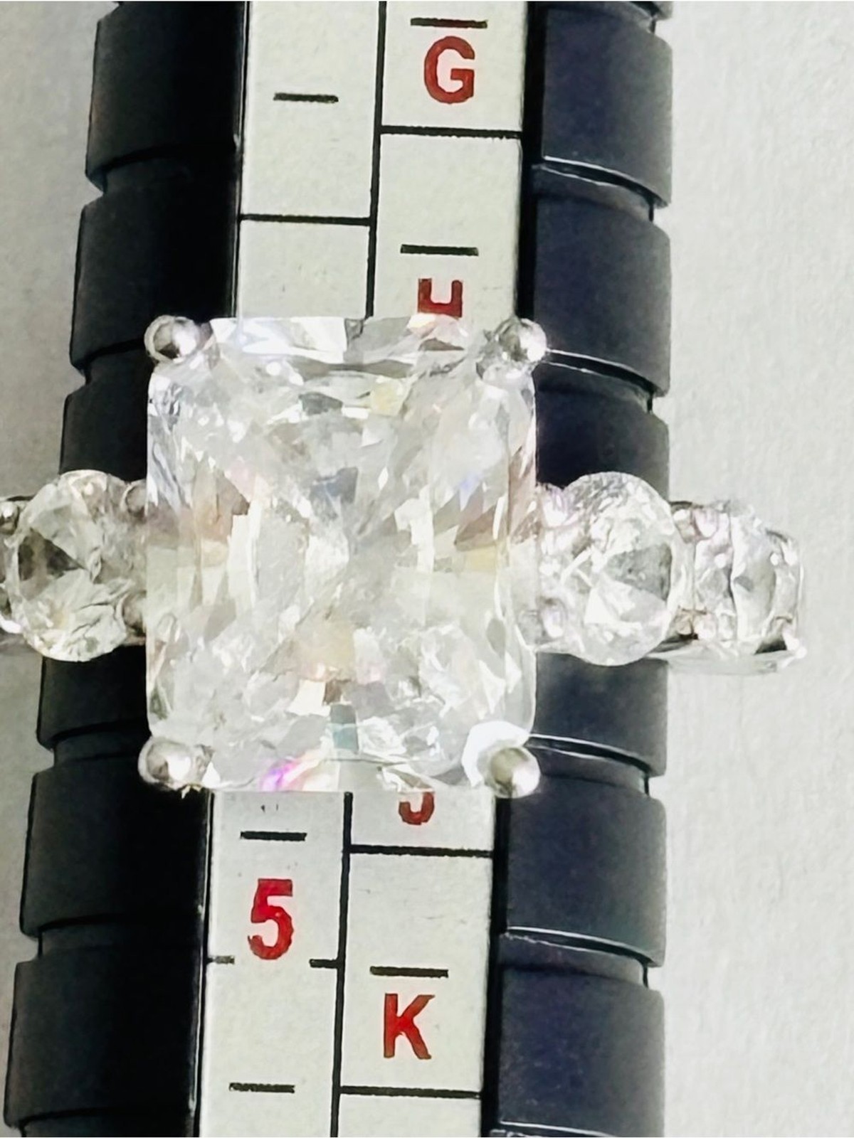 Platinum Clad® 925 Sterling Silver Cushion Cut CZ Engagement Ring Size 4