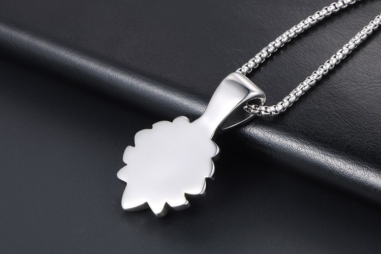 Sunburst Blue Sandstone Crystal Starry Stone 20-inch Stainless Steel Necklace