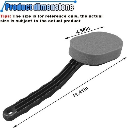 2-Piece Tire Shine Applicator Brush with Detachable Foam Pad and Cu Size: 2PCS