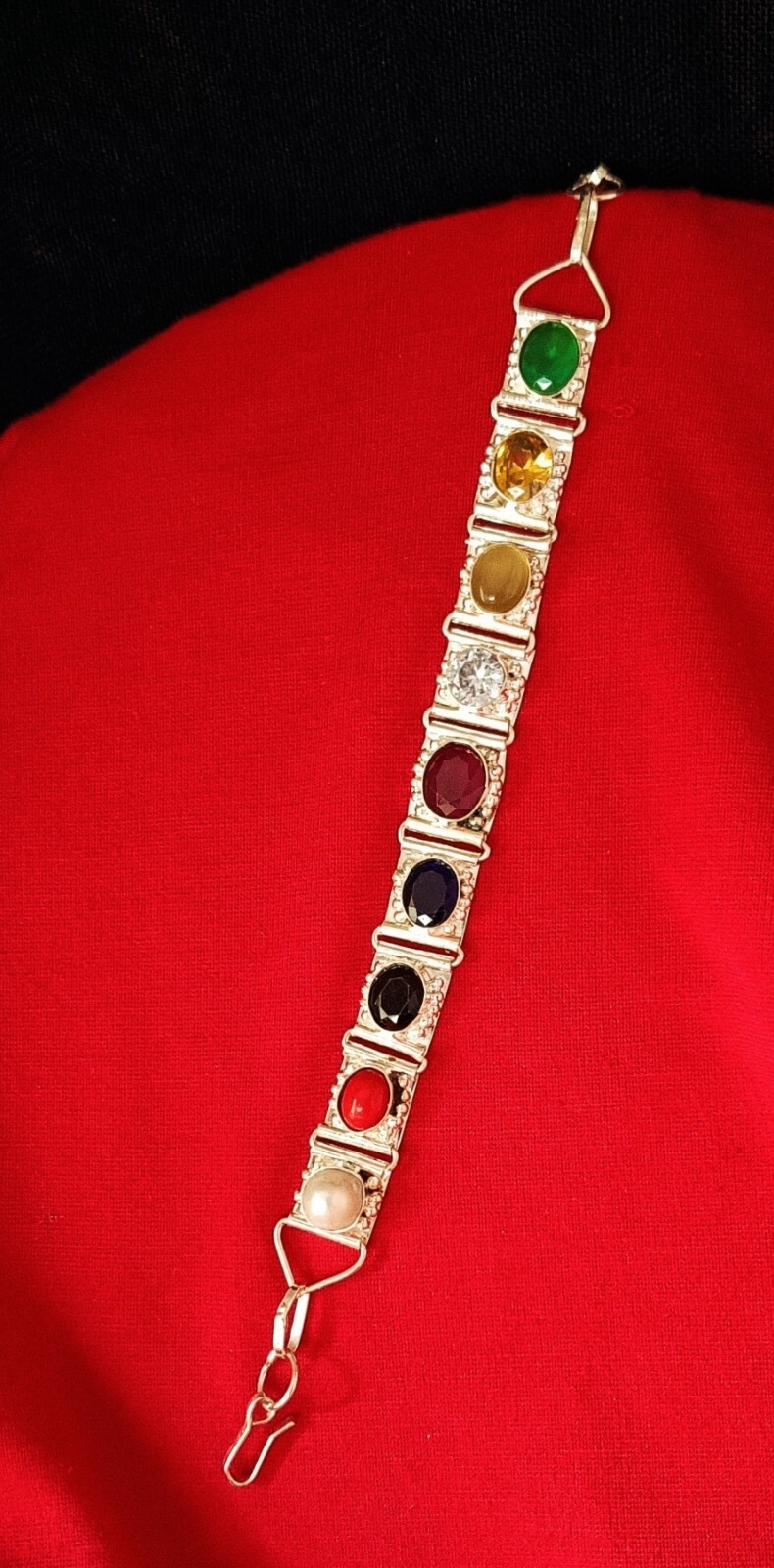 Navratan Bracelet Navratna Silver Chain Bracelets Birthstone Wristband Bracelet