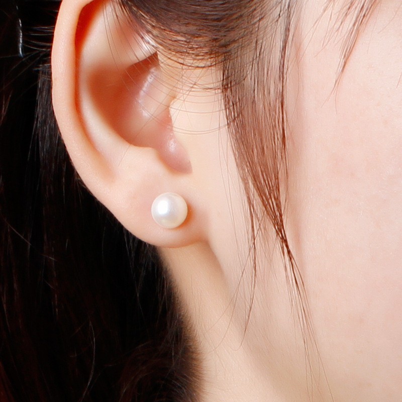 925 Sterling Silver CZ Stud Earrings Cubic Zirconia Women Pearl Jewelry Gift US