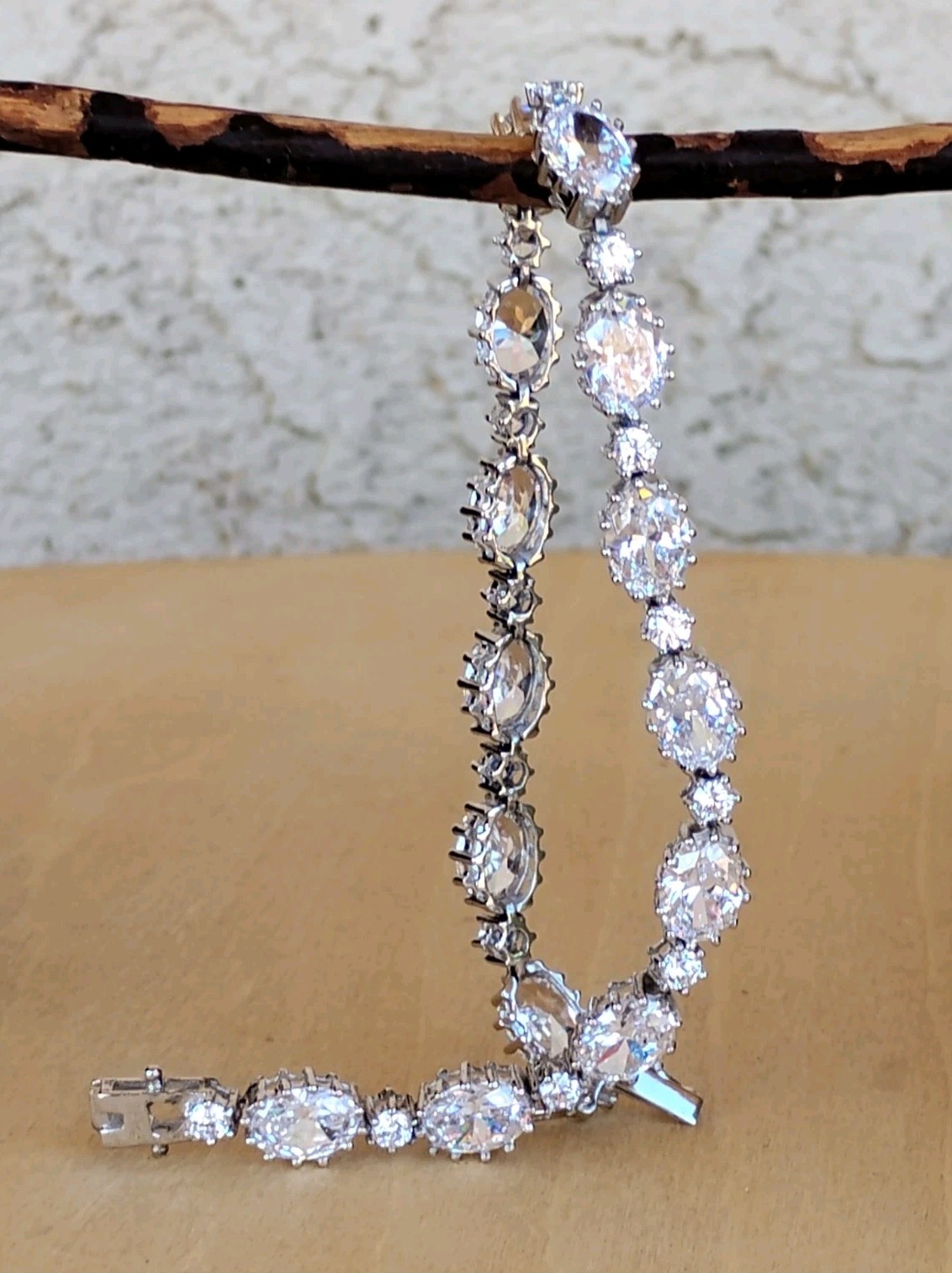 New Stauer “DiamondAura” Oval & Round CZ Brilliant Bracelet, Sterling, 7.5″ Fit