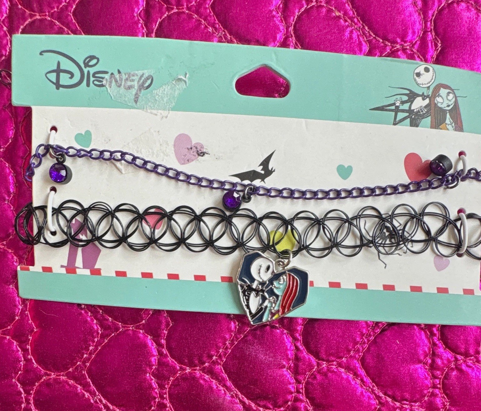 Disney Nightmare Before Christmas 3pc Charm Chain Bracelet Set, Stackable