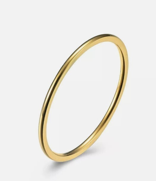 925 Sterling Silver Plain Band Ring 18k Gold Vermeil