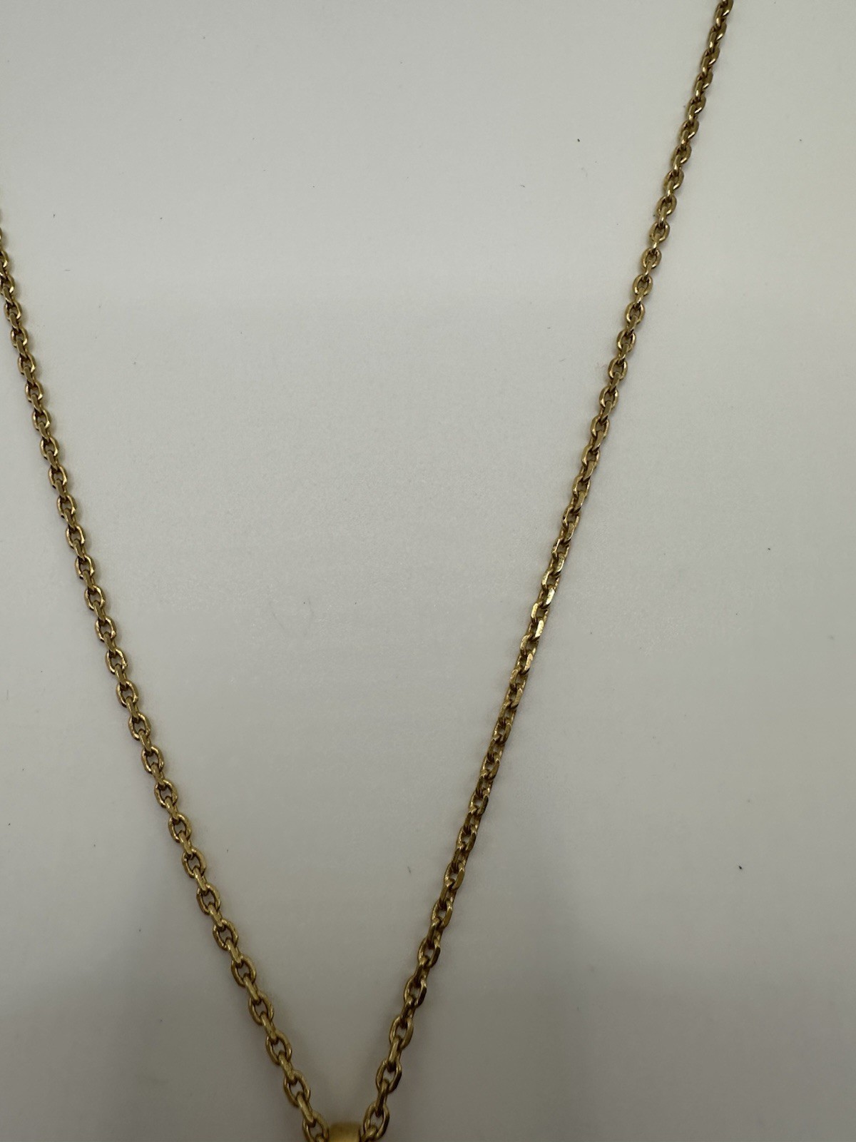 Gold 18KTCH Electroplated Chain Necklace W/Pendant Purple & Clear Crystals 14”