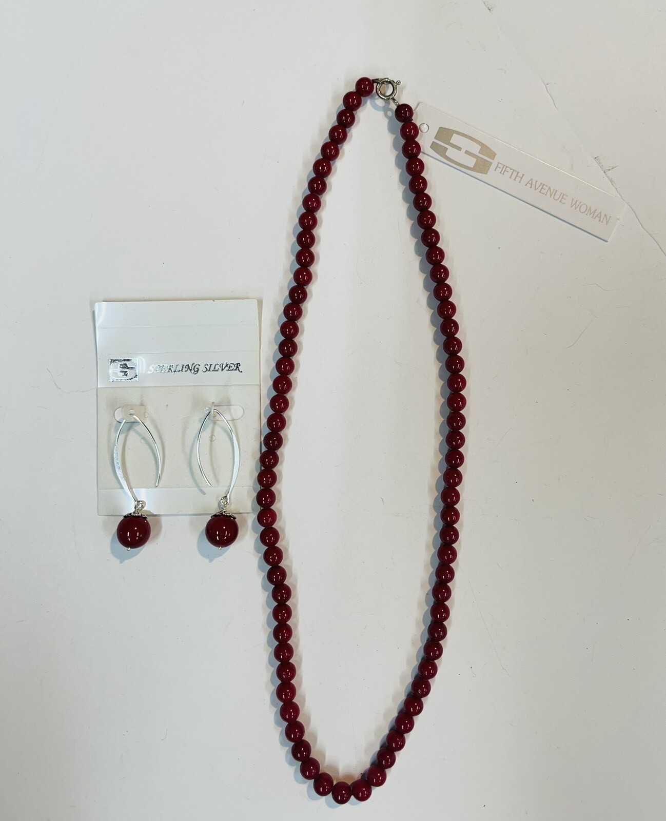 .925 sterling silver Red Jade Stones Necklace For Ladies/teens