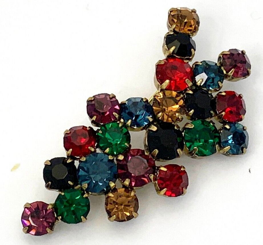 MADE IN AUSTRIA MULTI-COLOR CRYSTAL BROOCH | 10 GRAMS