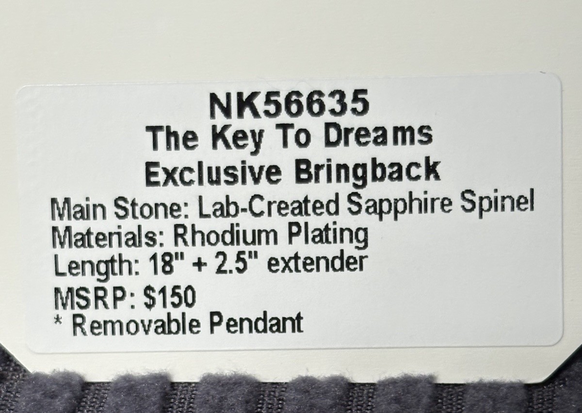 Bomb Party Exclusive BB, “The Key To Dreams”, Sapphire Spinel on Rhodium