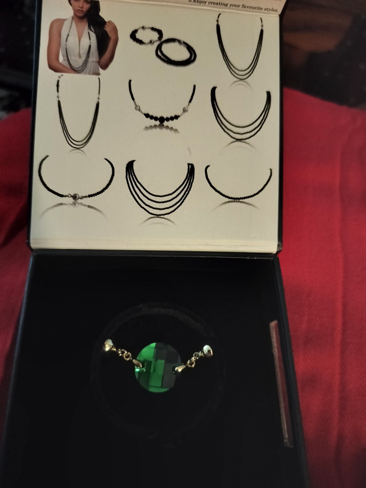 Maria Nicola 10-way Emerald Green Crystal Necklace plus matching Charm