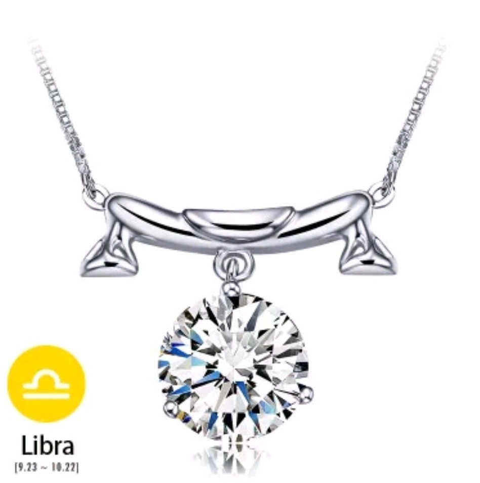 Women’s Jewelry Zodiac Signs 12 Constellations Crystal Pendant Necklace 58-1