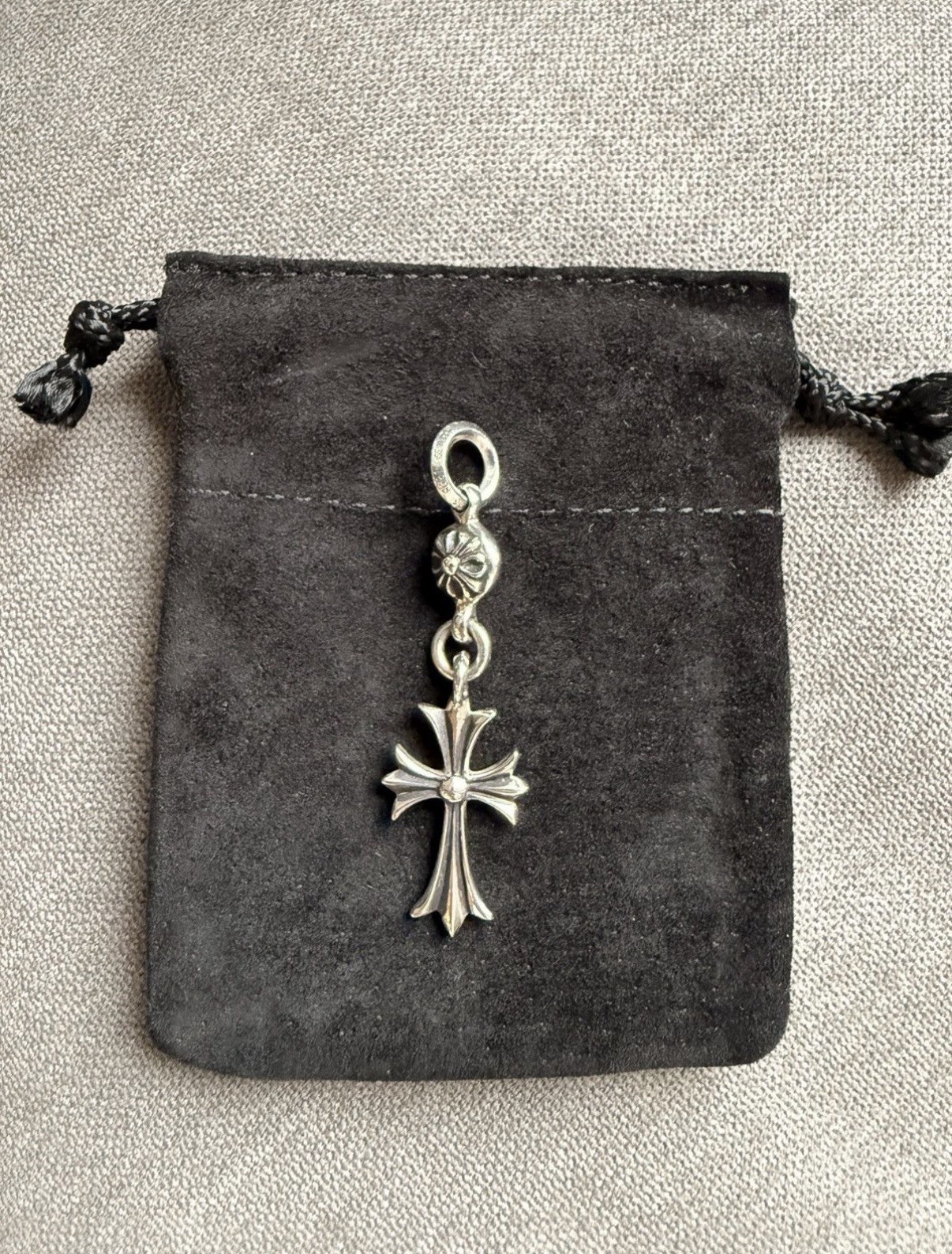 Chrome Hearts 1 Ball Tiny CH Cross Pendant + Ball Chain