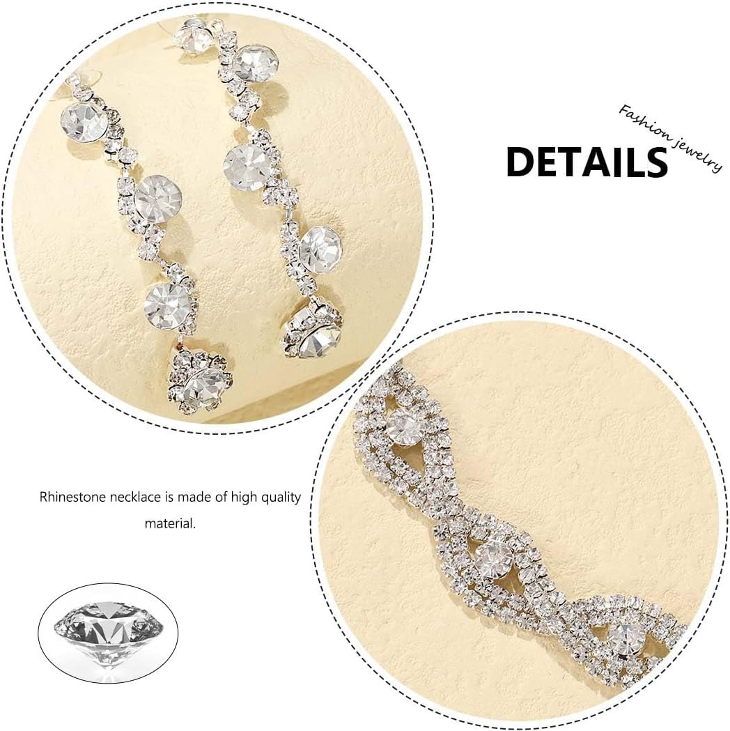 Rhinestone Earrings Silver Sparkly Bracelet Earring Party Prom Earrings Jewel…