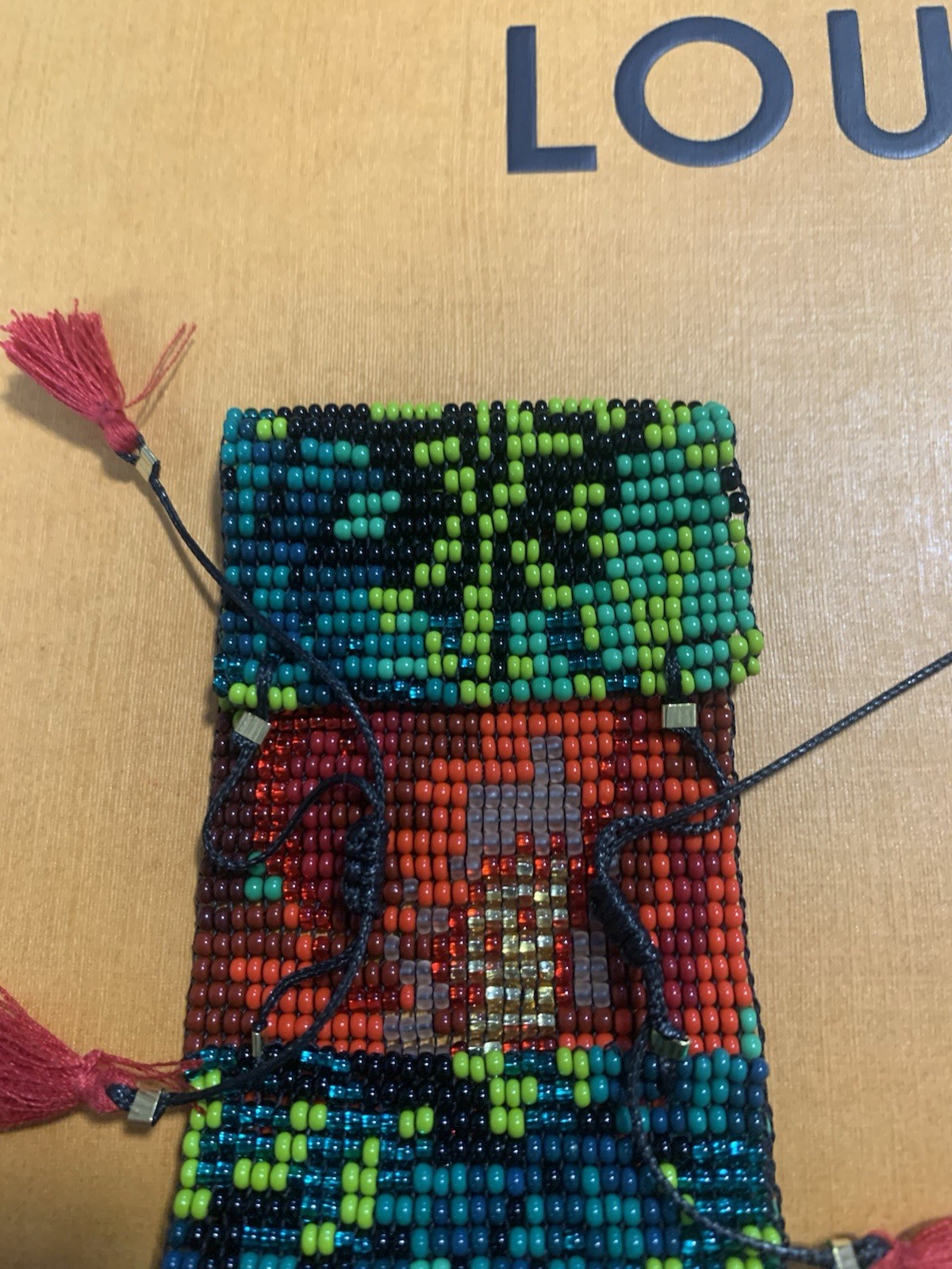 Beaded Bead Bracelet Wide, Colorful Tassels (Green, Red, Black, Etc.)