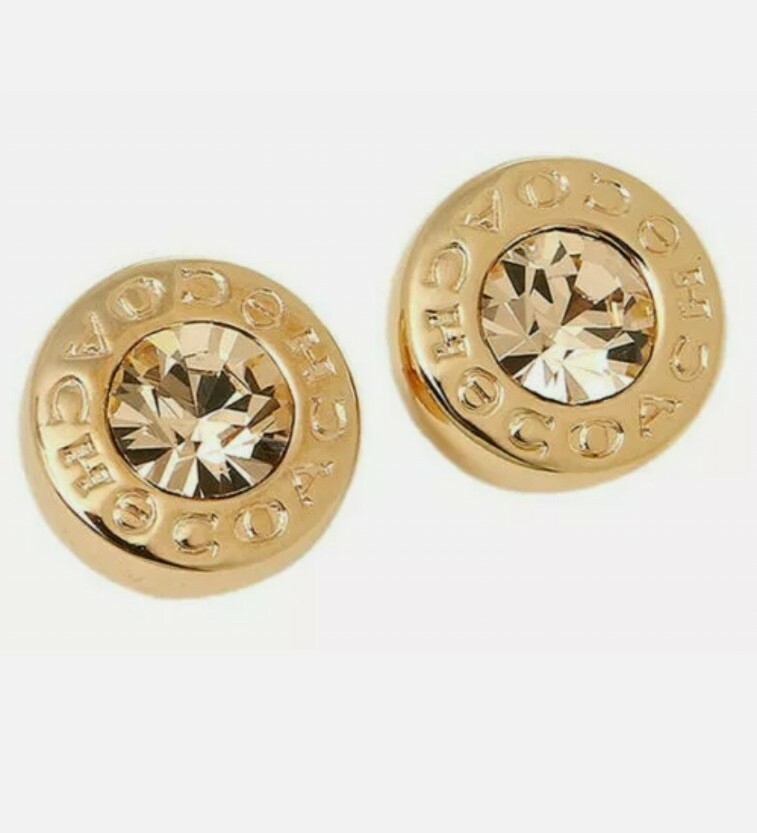 New COACH F54516 Open Circle Stone Stud Earrings F54516 CHOOSE COLOR
