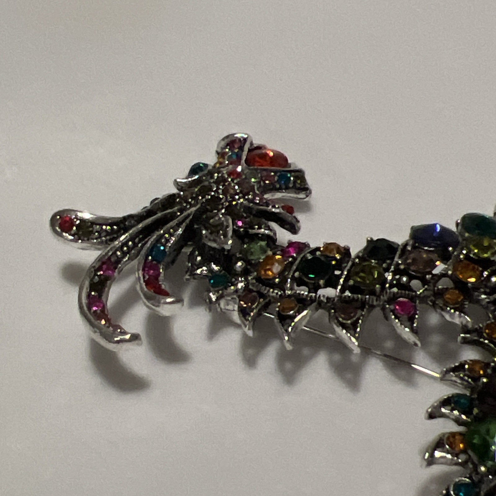 Brooch Pendant Dragon Multicolor Rhinestones