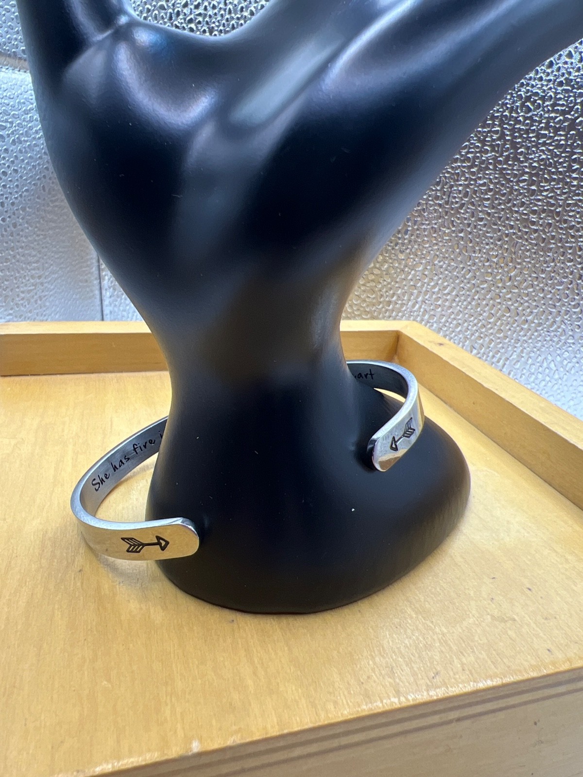 Joycuff Bracelet “She has Fire In Her Soul – – Stainless Steel Silver Tone (e)