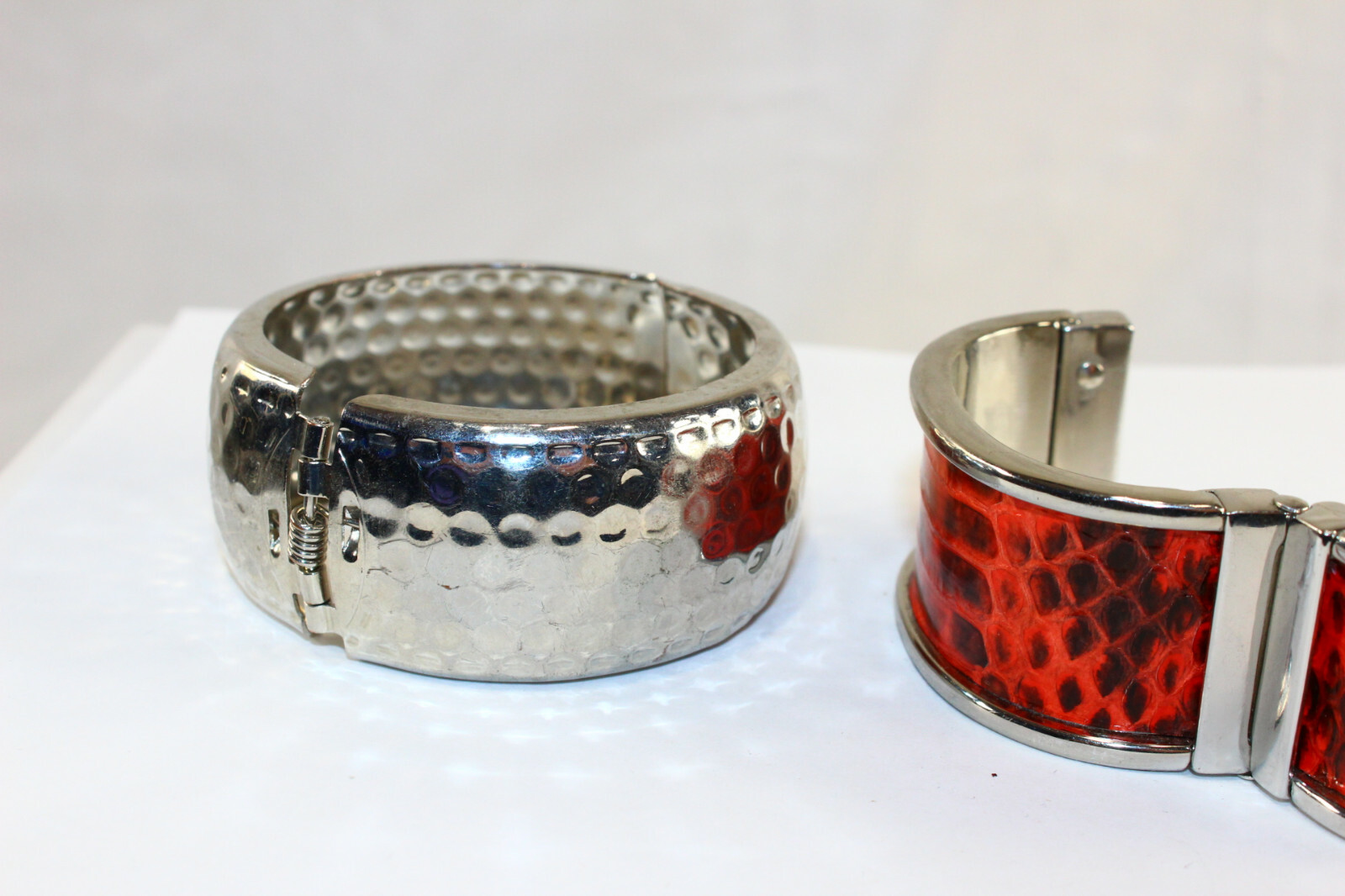 3 Heavy Chunky Wide Clasp Bracelet Faux Leather Fashion Jewelry