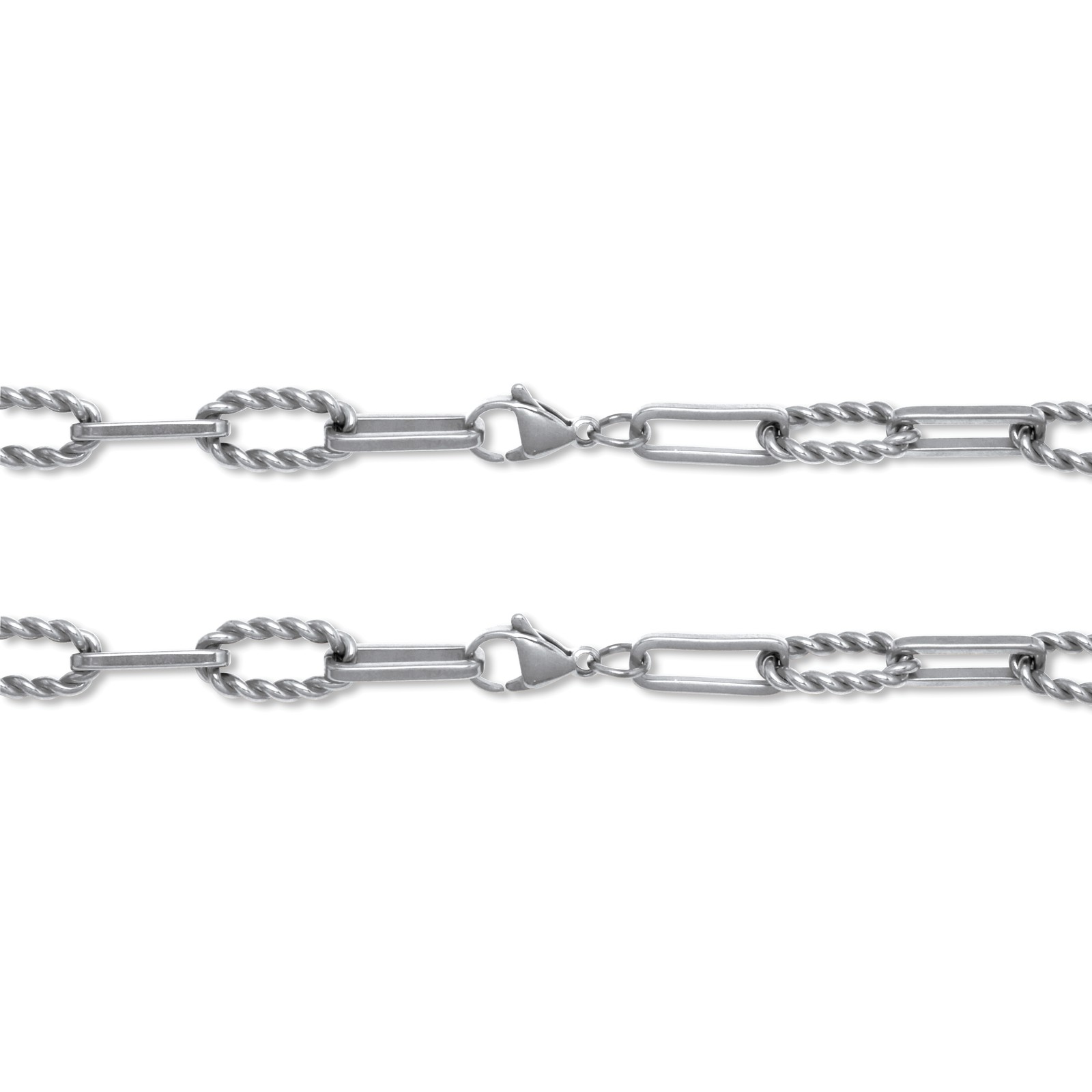 Necklace and Bracelet Stainless Steel Paperclip Chain Jewelry Set