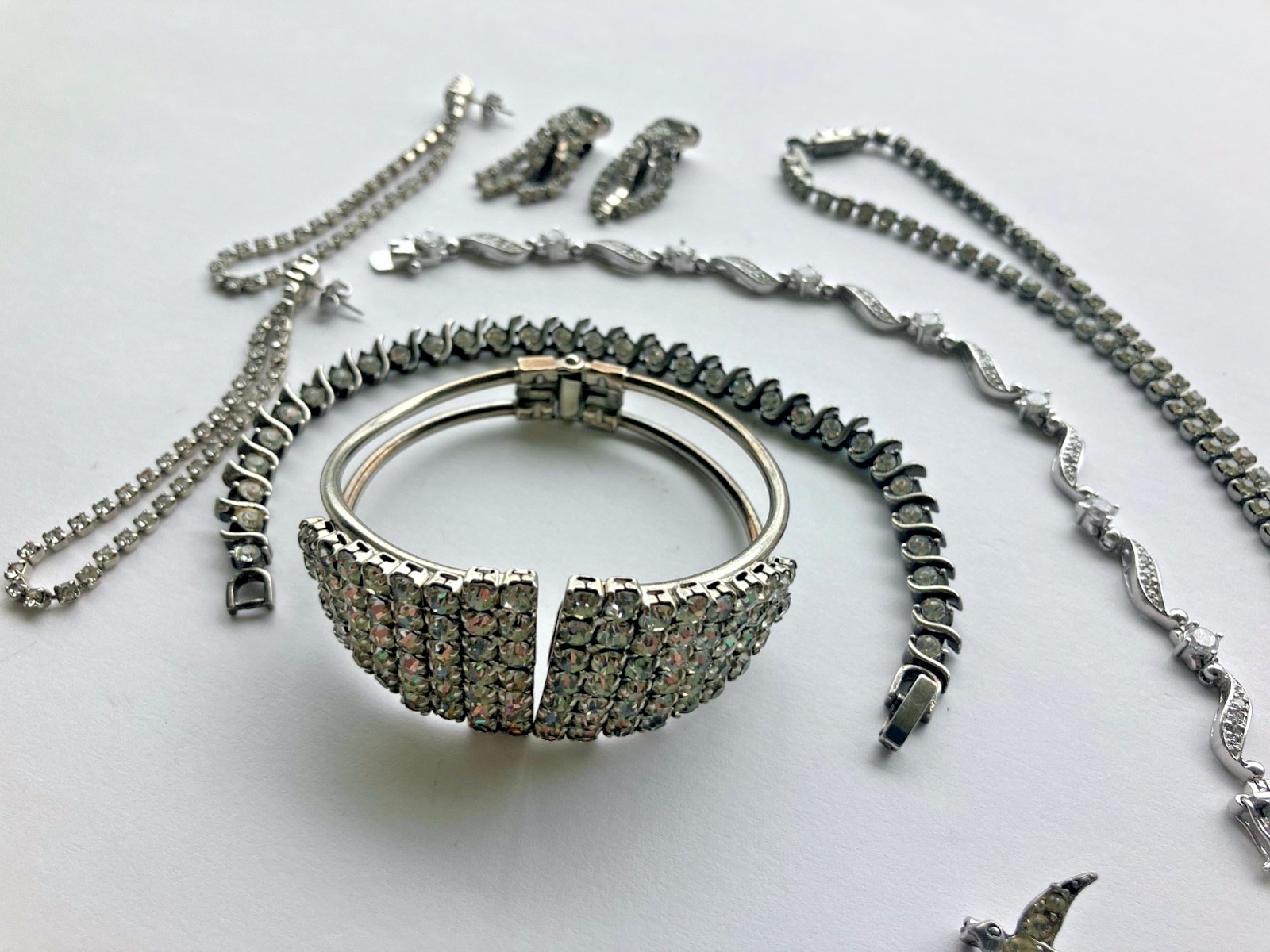 Lot Vintage Rhinestone Jewelry Very Nice Excellent Condition 9 Pieces CAROL DEB