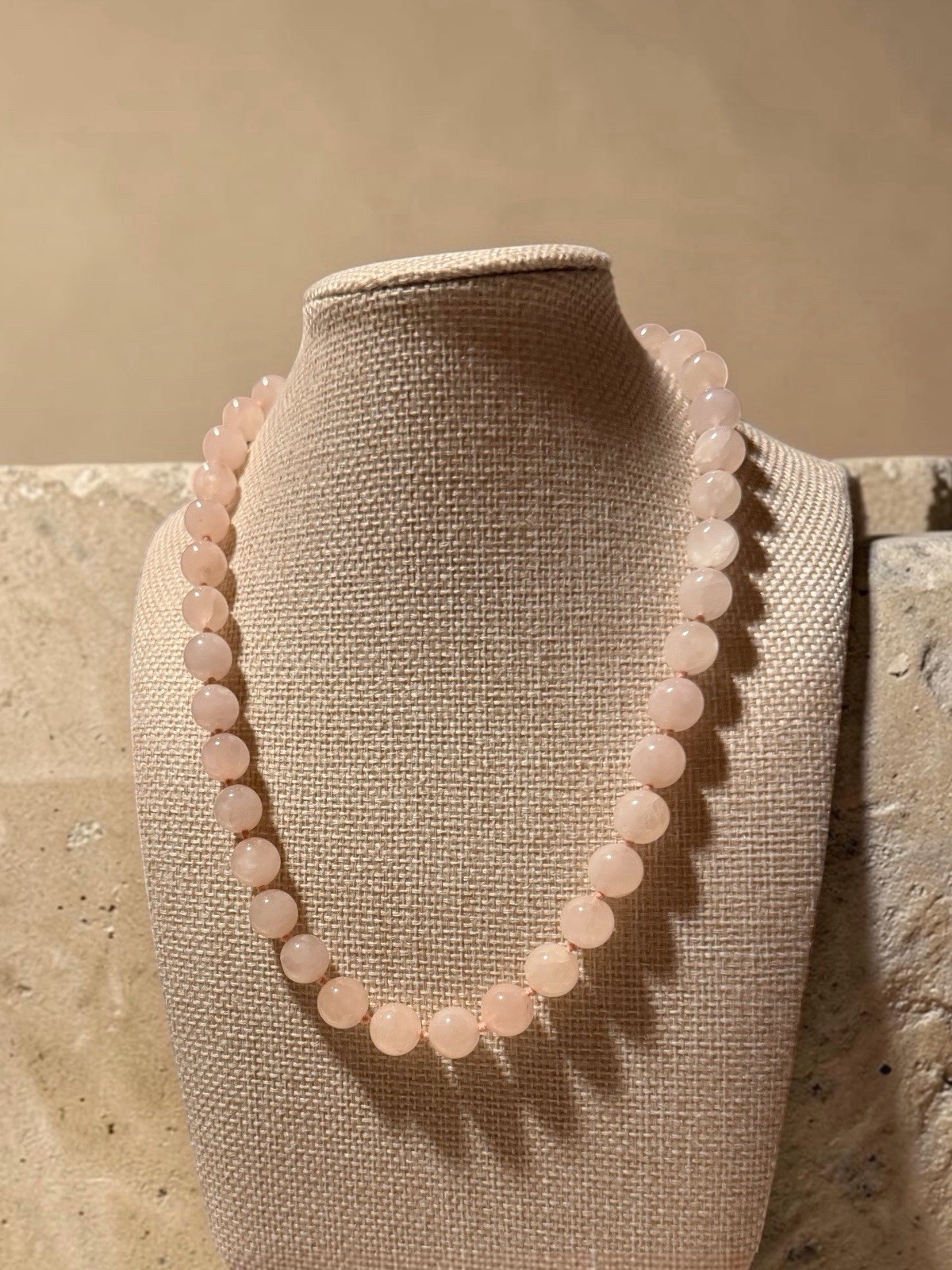 Vintage Pink Rose Quartz Necklace