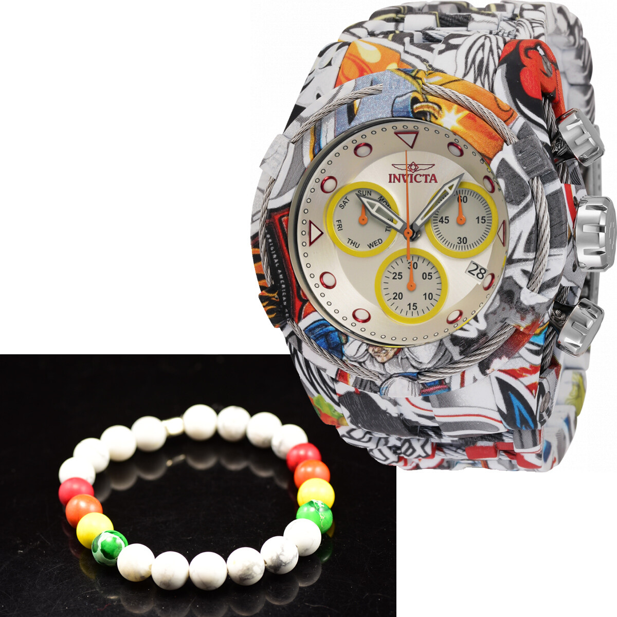 Beads Bracelet Handmade Jewelry Matching Invicta Bolt 27095 Bracelet only