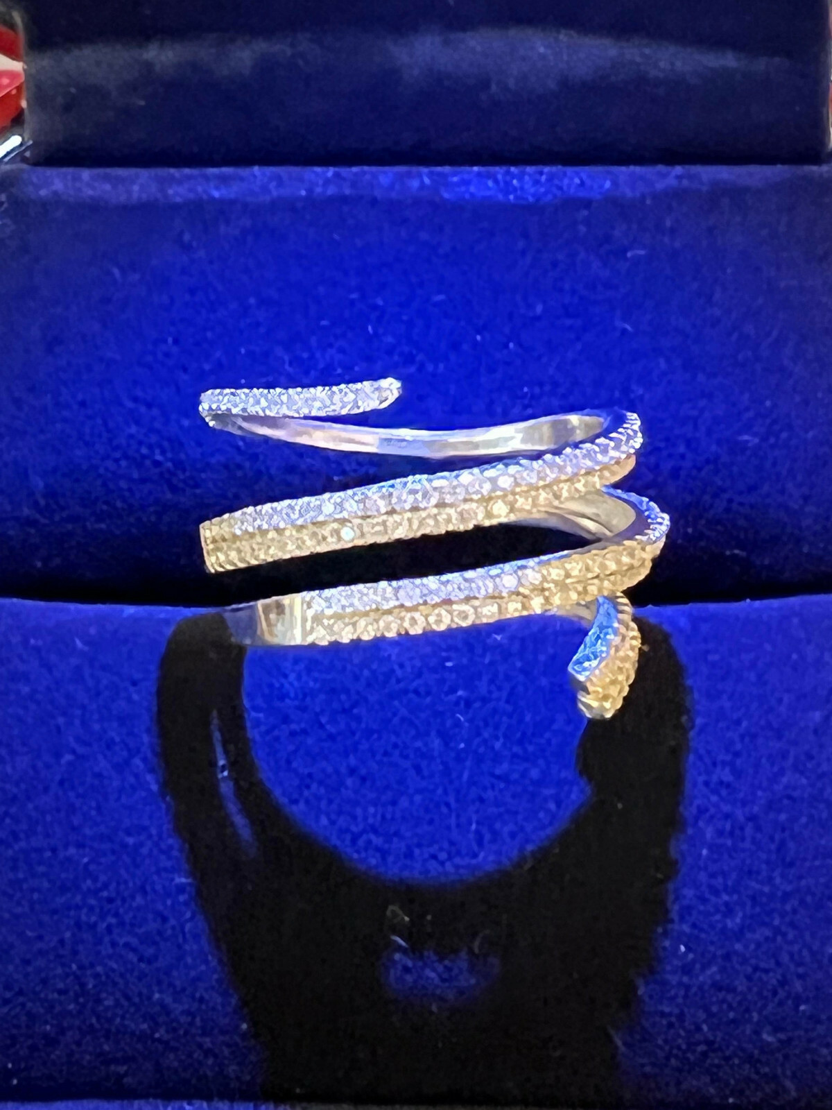 BSI Swarovski 925 Silver 14K Gold Plated Rings 6.5″ $350 #27