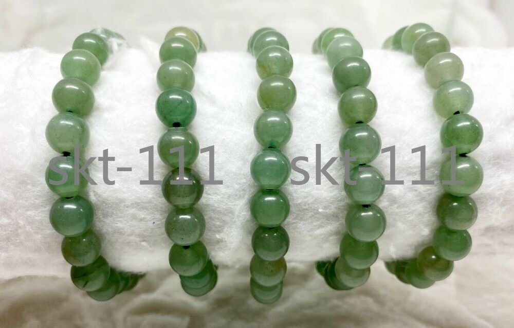 5pcs Green Aventurine Beaded Bracelet 6-10MM A Round Beaded Bracelet