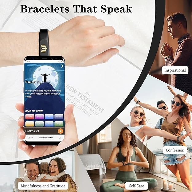 Bible Verse Bracelet,NFC-Enabled Jesus Bracelets for IOS and Android