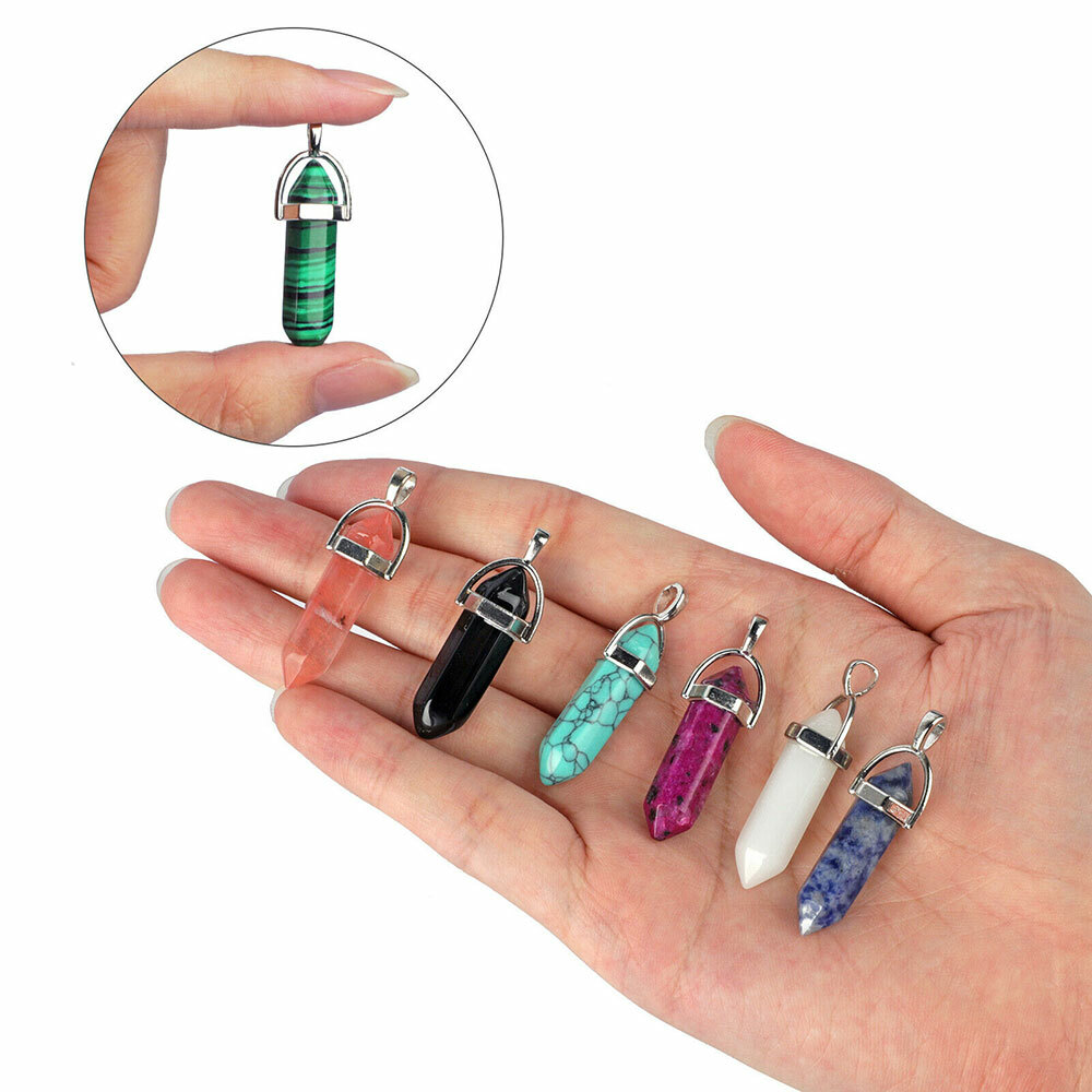 Wholesale! Chakra 16/32/48PC Quartz Crystal Point Stone Necklace Pendant
