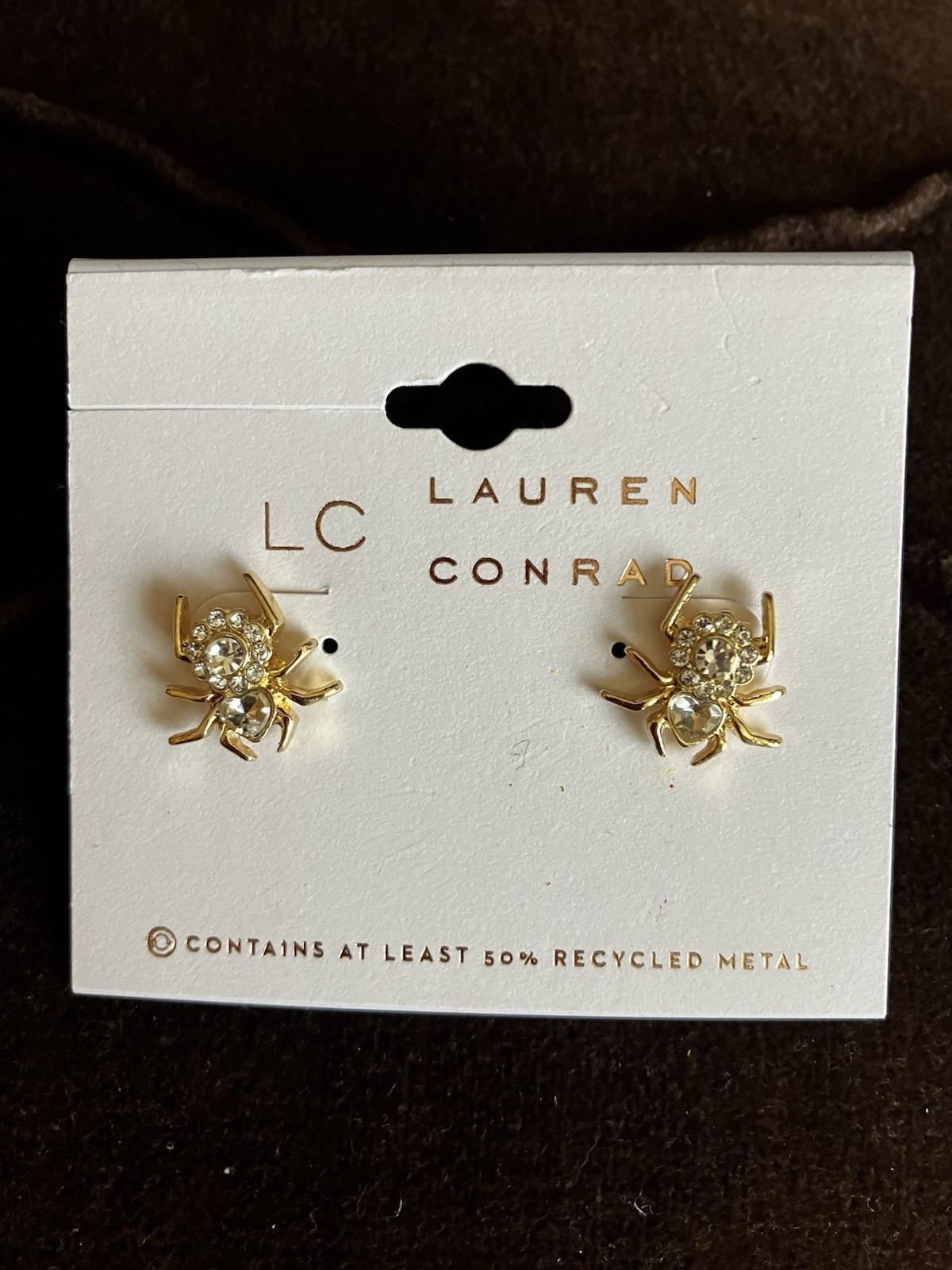 NEW LC Lauren Conrad Pretty Gold Tone Stud Spider Earrings