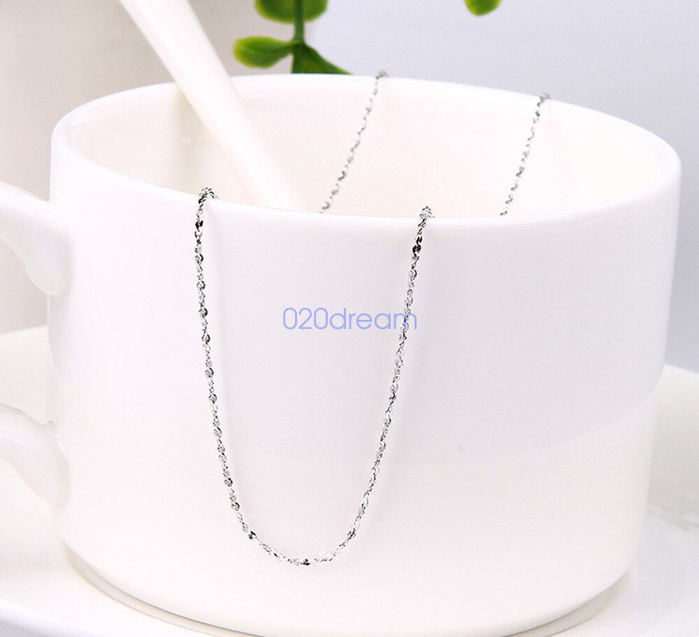Real 925 Sterling Silver Necklace 1.2MM Starry Chain Extend Adjustable Stamped
