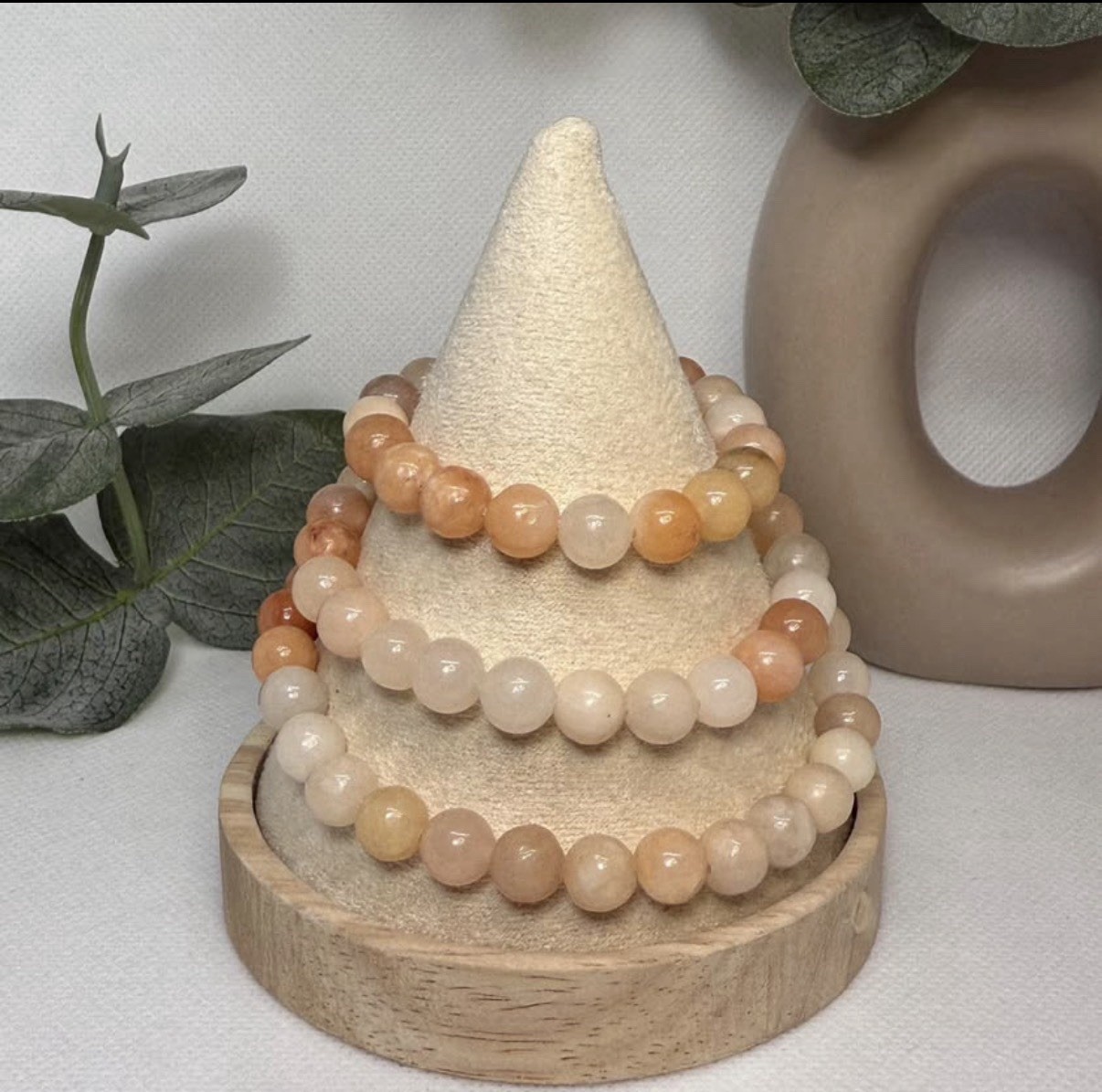 Aventurine Peach Triple Bracelet 7.8MM