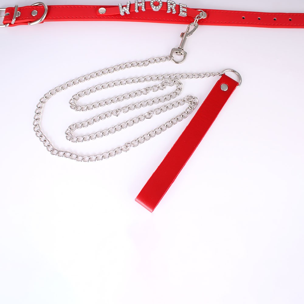 Modern Leather Buckled Choker Custom Letter BITCH WHORE CUM G5 Collar Necklace
