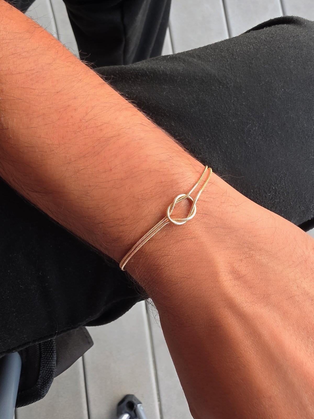 2pcs Matching Bracelets for Couples 18k Love Knot Couple Anniversary Gift