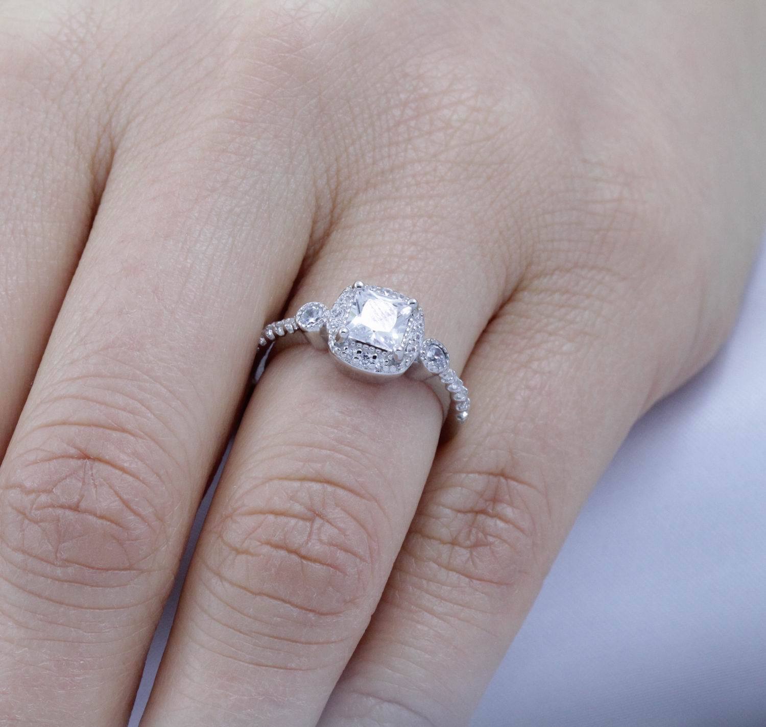 925 Sterling Silver Cz Wedding Band Engagement Rings Set Women Size 2.5-15 S67