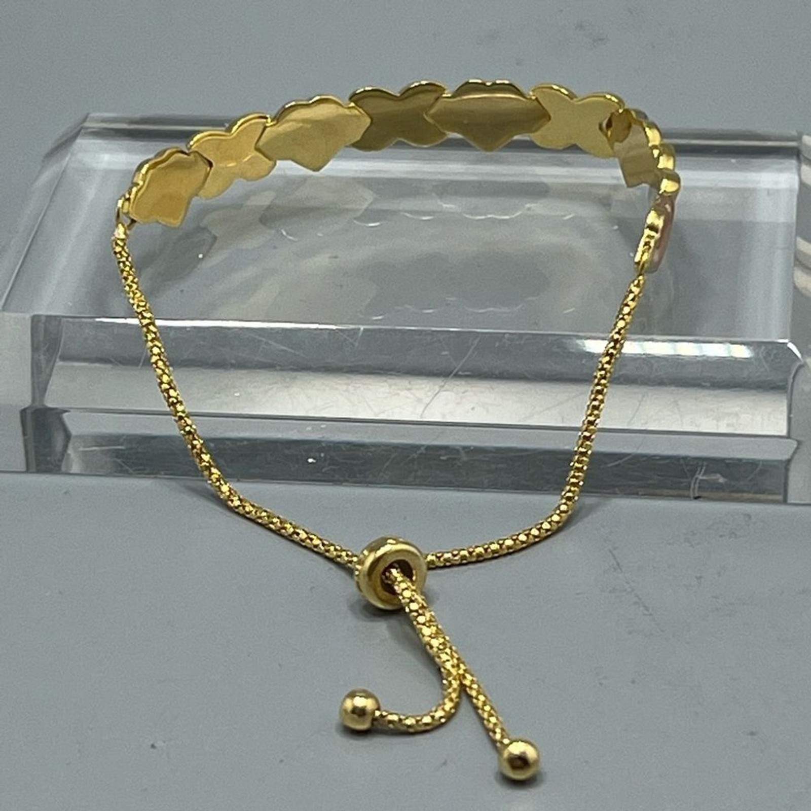Hearts & Kisses Link Bracelet in 18k Tri-Color Gold Over Sterling Silver