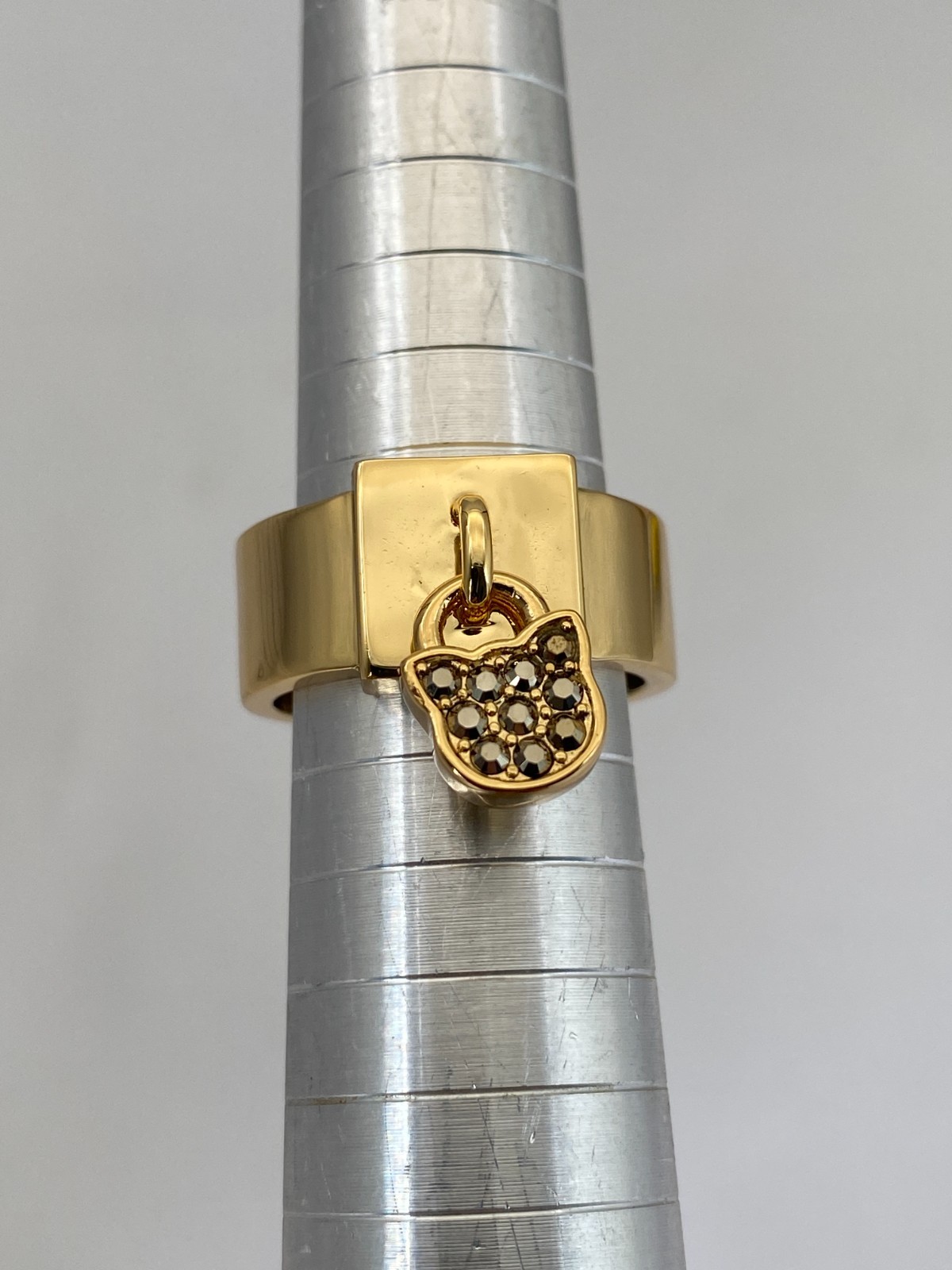 Karl Lagerfeld Choupette Lock Ring with Crystal from Swarovski – size medium