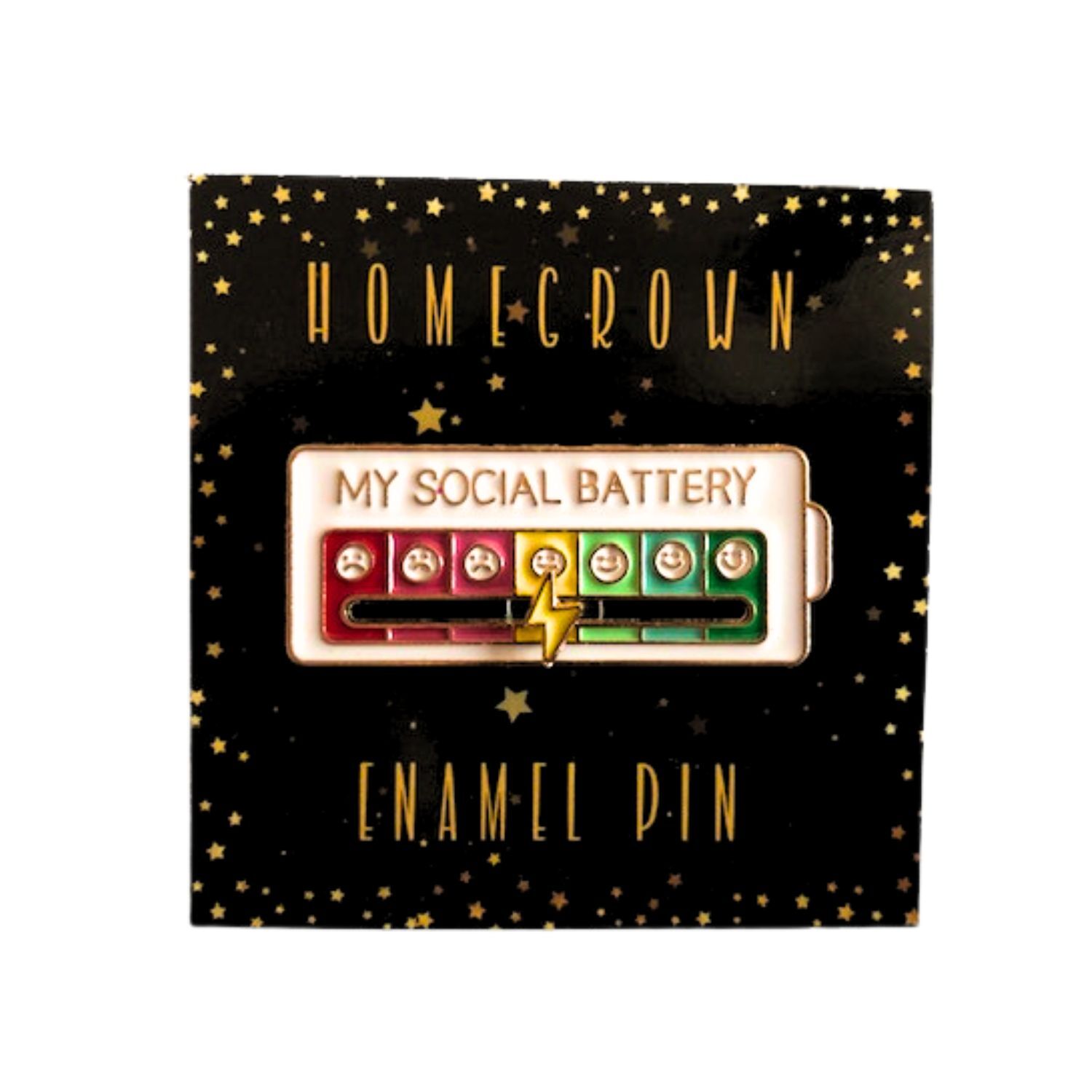 Social Battery Enamel Pin, USA SELLER Anxiety Sliding Mood Interactive Pin