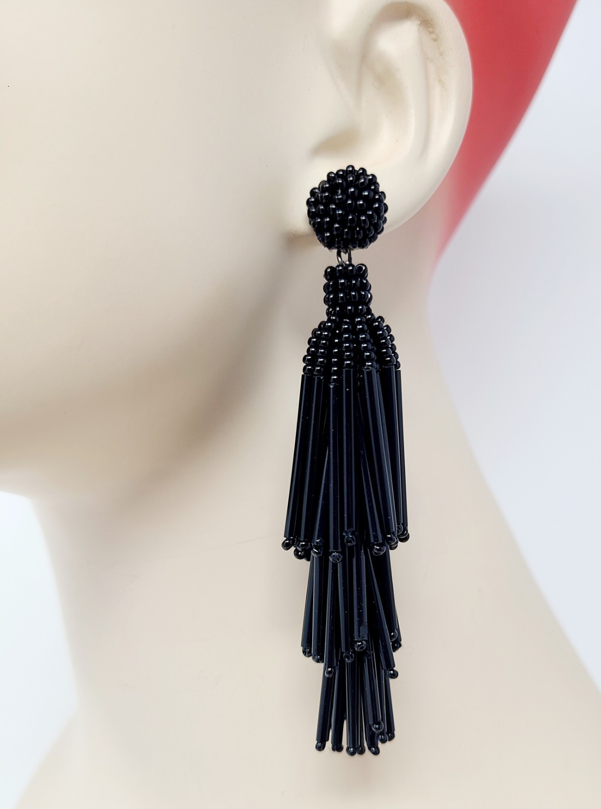 Deepa Gurnani Rain Earrings Beaded Tassel