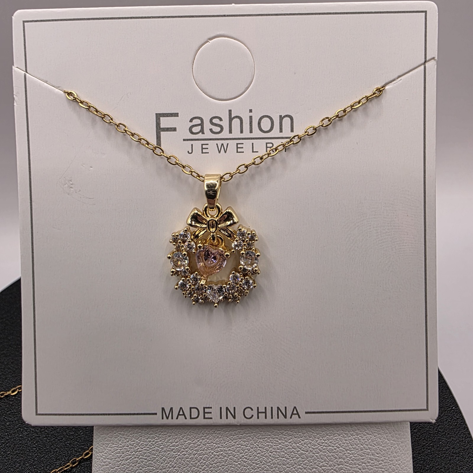 Stainless Steel Copper Plated 16″Necklace w/17mm Cz Holiday Reef