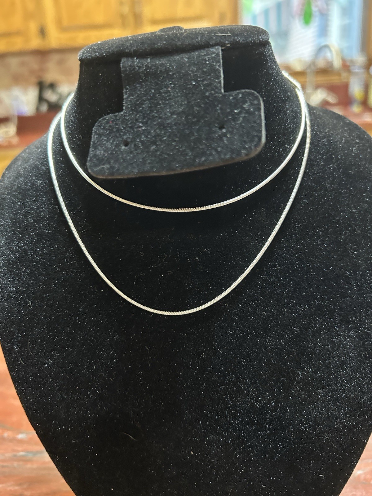 Silver Tone Snake Chain Necklace with lobster claw clouding, Closure,