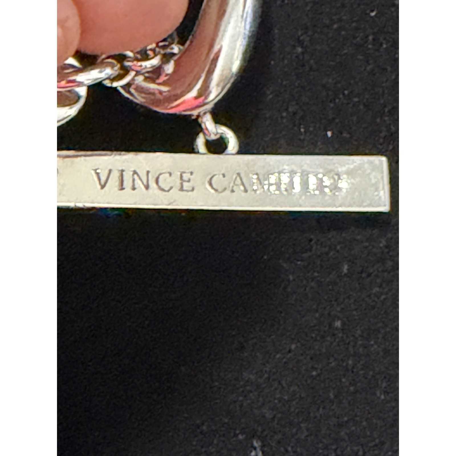 Vince Camuto Chunky Chain Necklace Silver Tone Chunky Heavy Toggle Statement