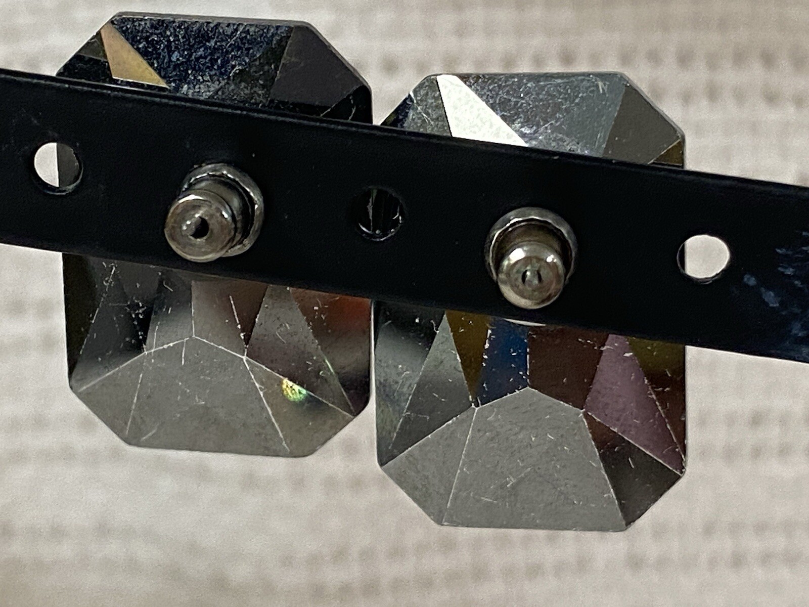 Large Statement Stone Earrings Changes From Purple To A Blue Center