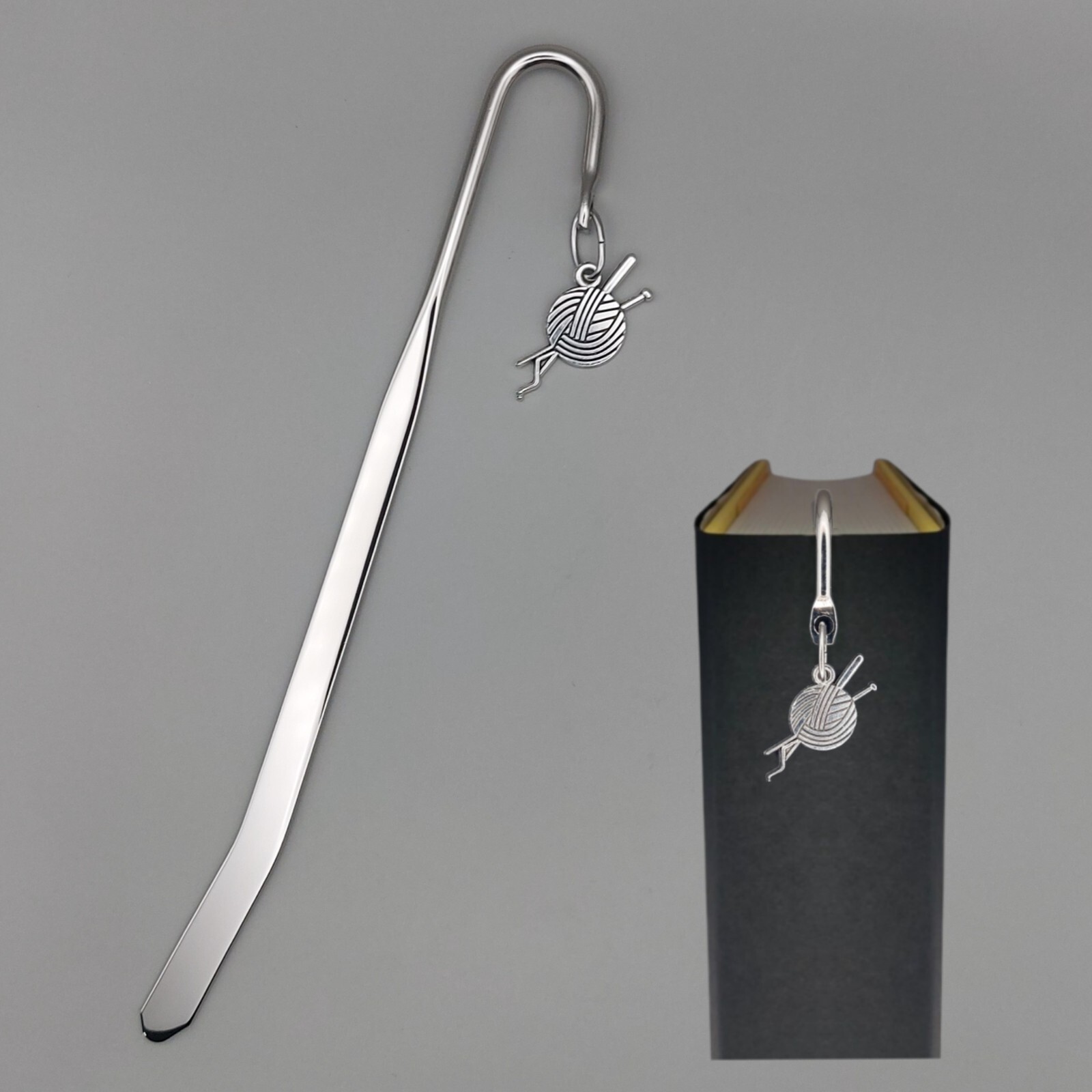 Knitting Wool Necklace – Tibetan Silver Charm on 925 Silver Chain