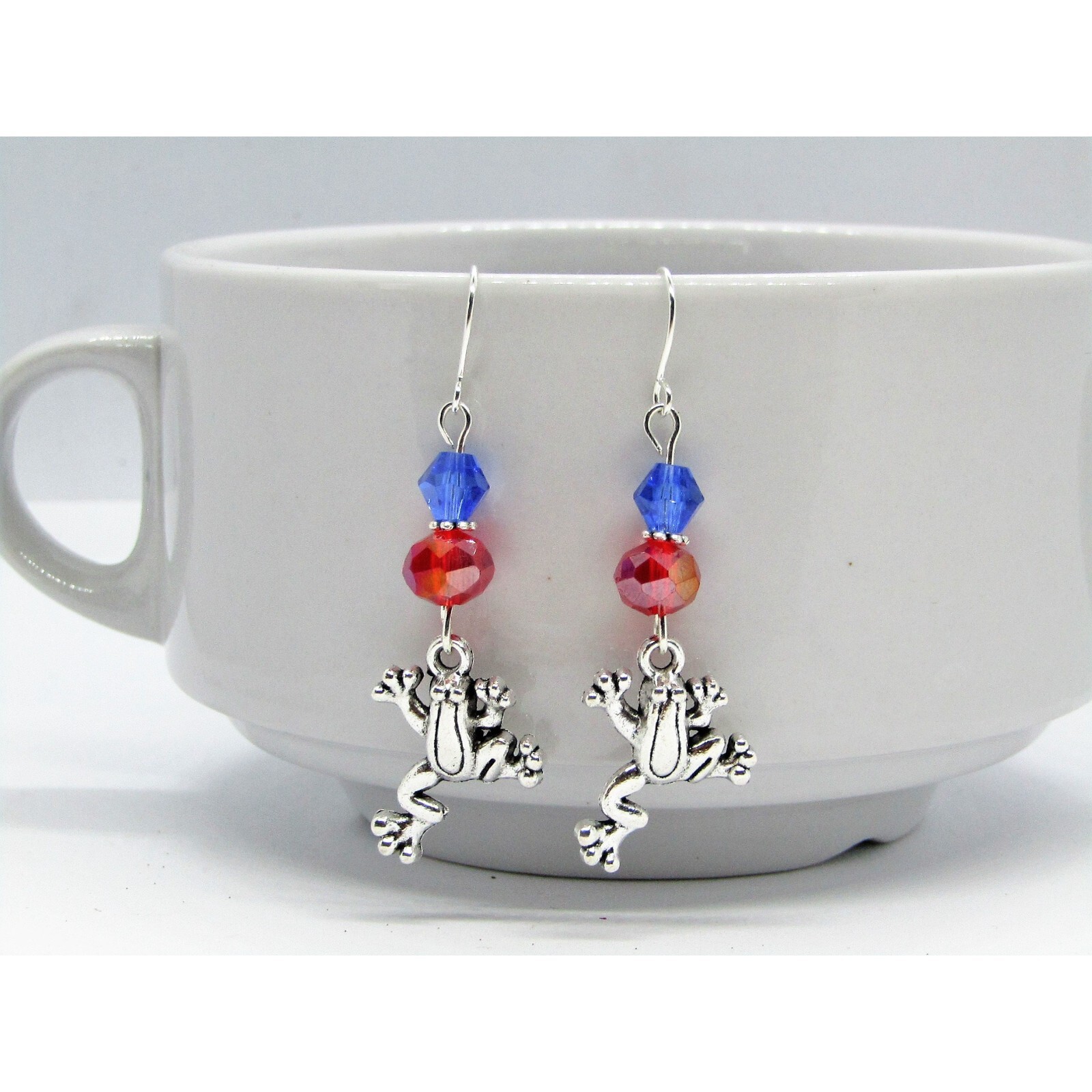 Frog Charm Dangle Earrings Handmade Earrings Gift For Her Minimalist Jewelry